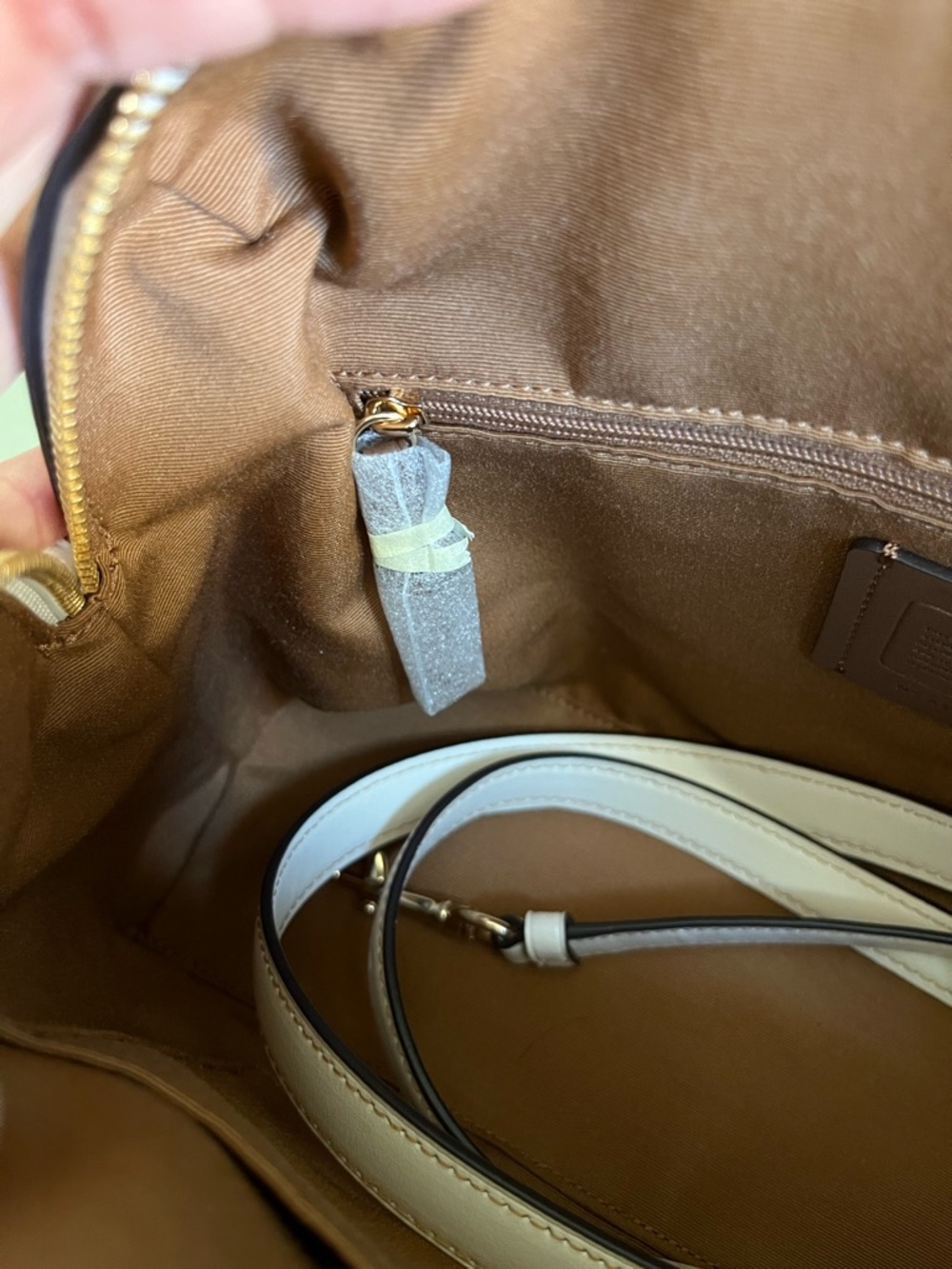 Coach Darcie Large Floral Signature Satchel in Beige, White, Yellow and Pink - Picture 9 of 11